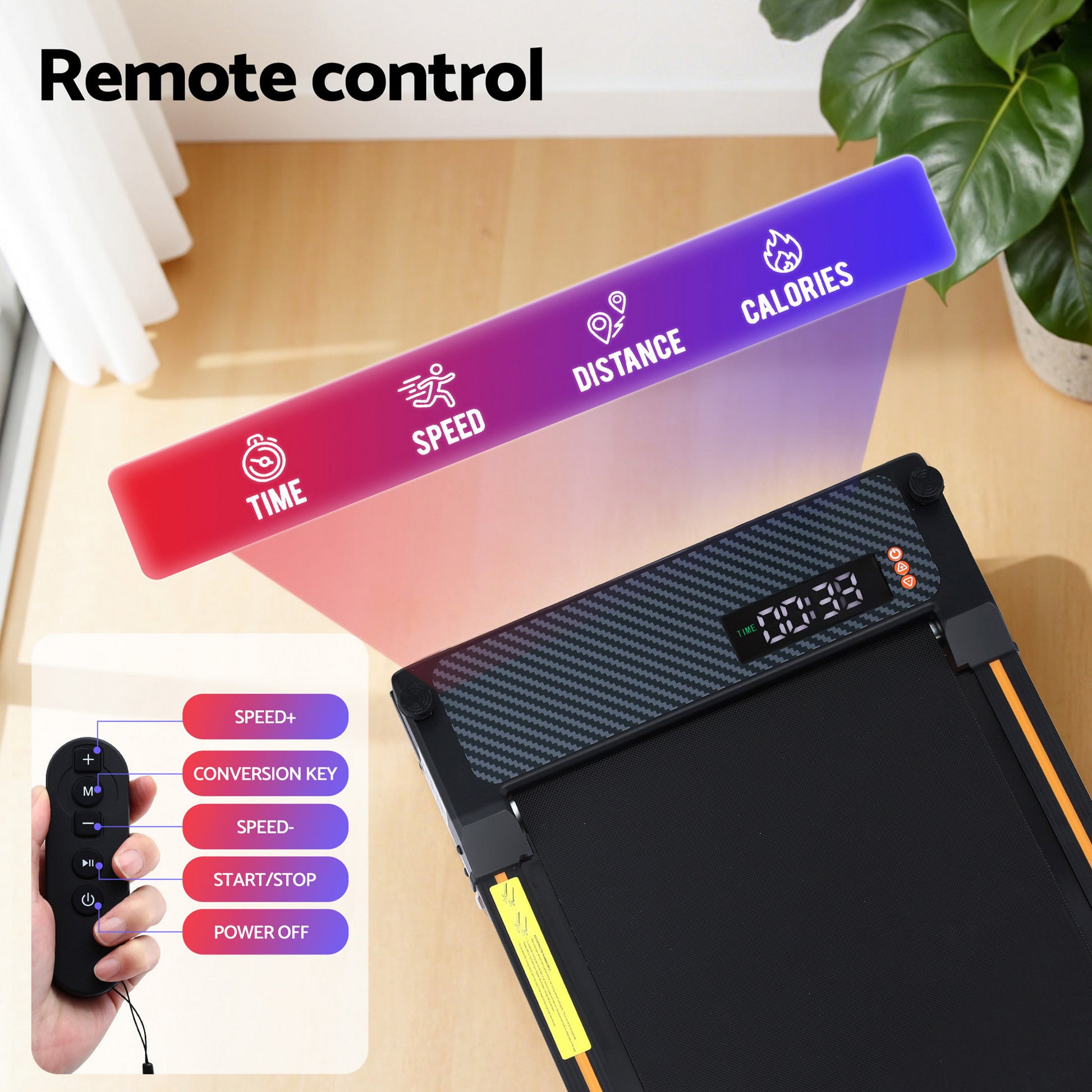 Everfit 2 Side Walking Pad Treadmill with Massage Function Fitness 380mm Black-6