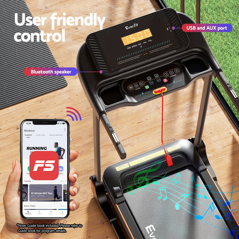 Everfit Treadmill Electric Home Gym Fitness Exercise Equipment Incline 390mm-4