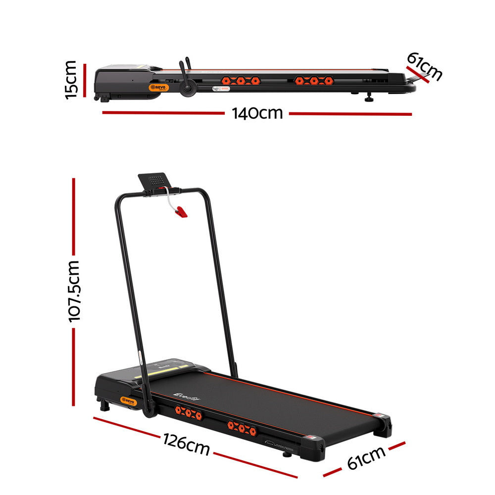 Everfit Treadmill Electric Walking Pad Auto Incline Foldable for Home Gym Black-1