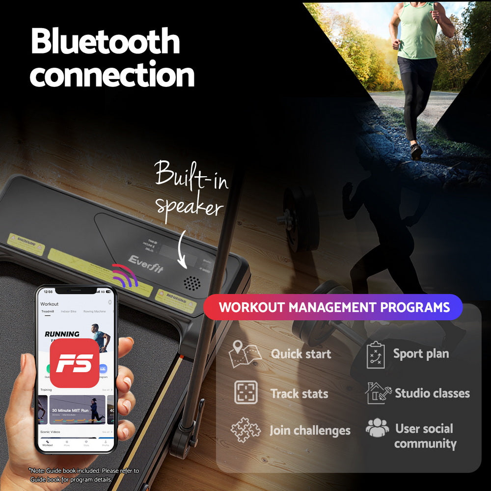 Everfit Treadmill Electric Walking Pad Auto Incline Foldable for Home Gym Black-5