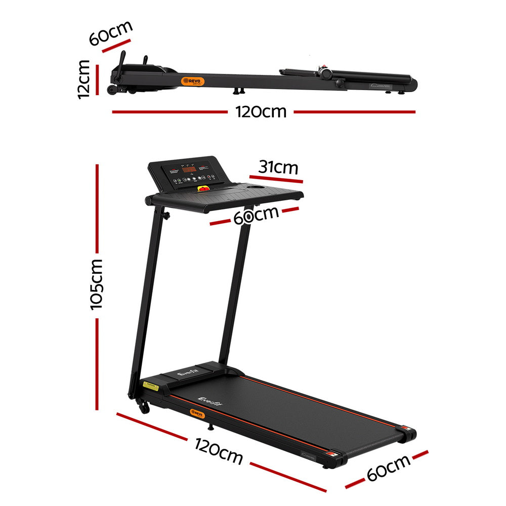 Everfit Treadmill Electric Walking Pad Foldable Incline for Home Office Gym Black-1