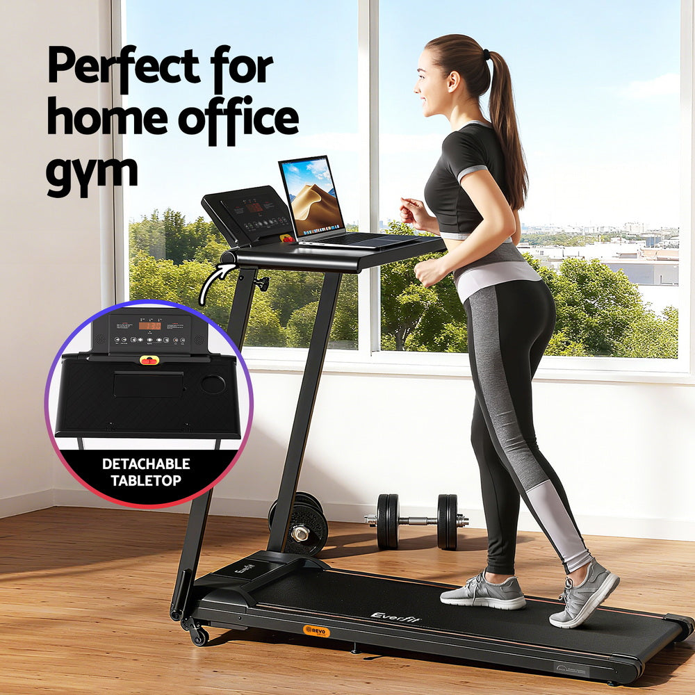 Everfit Treadmill Electric Walking Pad Foldable Incline for Home Office Gym Black-4