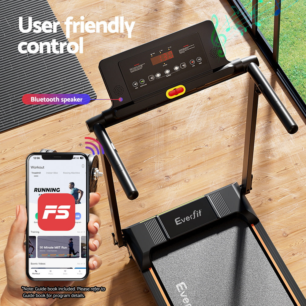 Everfit Treadmill Electric Walking Pad Foldable Incline for Home Office Gym Black-5