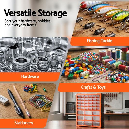 Giantz 39-Drawer Tool Storage Cabinet Anti-Drop Hardware Organizer