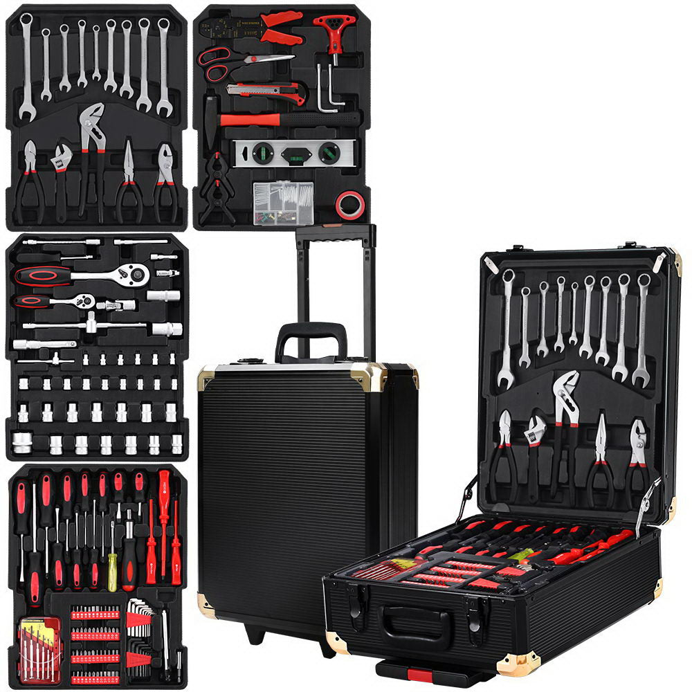 Giantz 816pcs Tool Kit Trolley Case Mechanics Box Toolbox Portable DIY Set-0