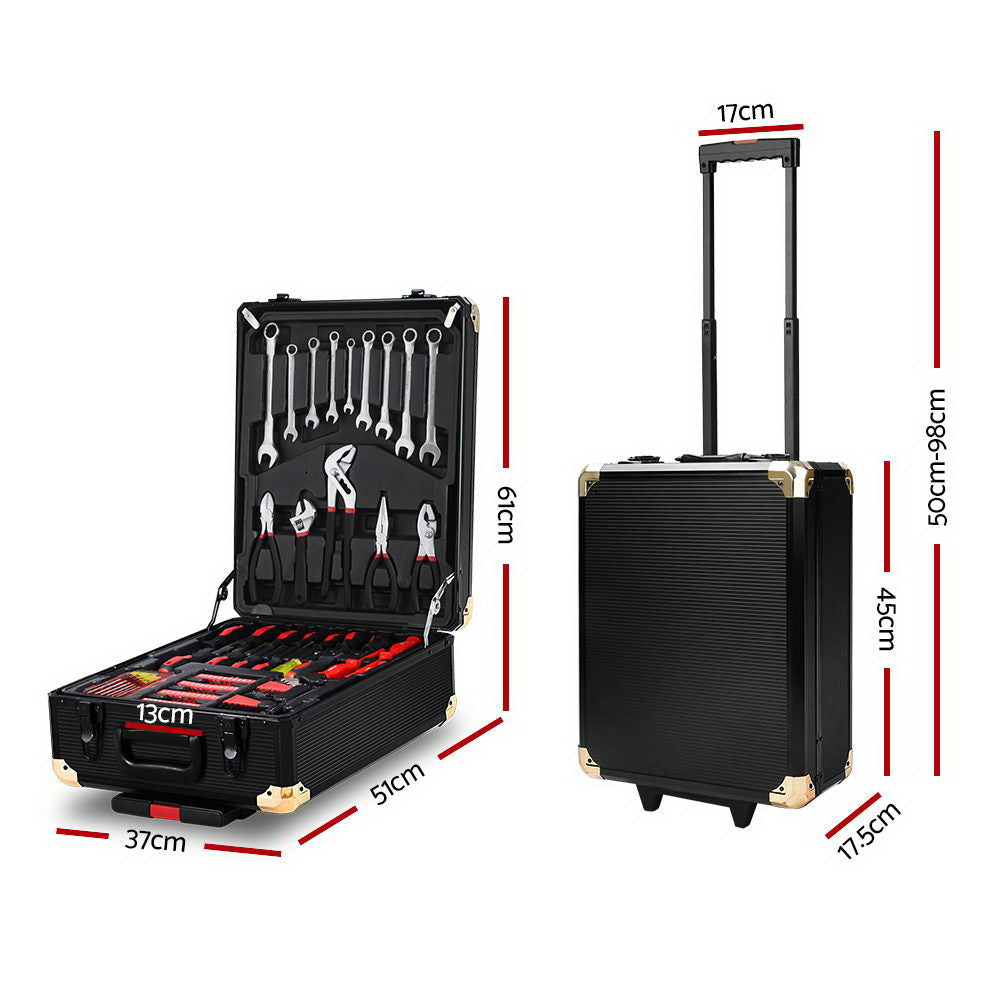 Giantz 816pcs Tool Kit Trolley Case Mechanics Box Toolbox Portable DIY Set-1