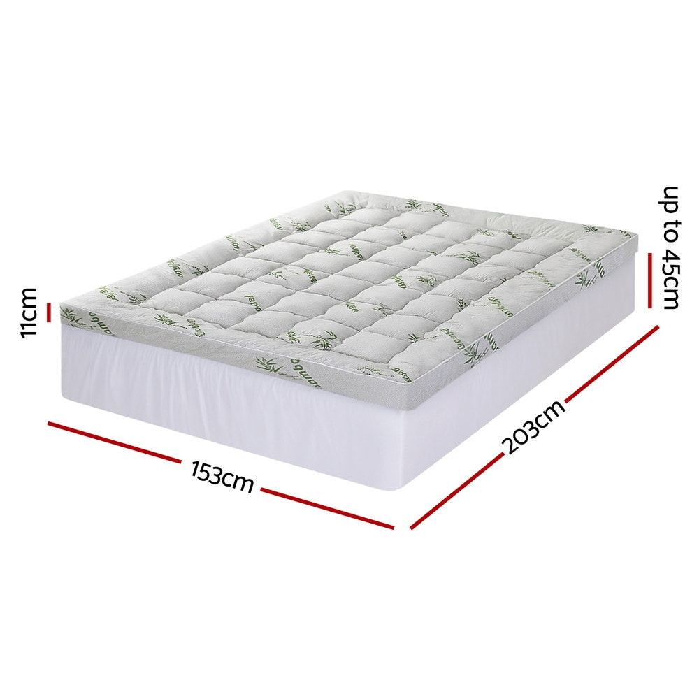 Giselle Mattress Topper 11cm Pillowtop toppers Bamboo Queen-1