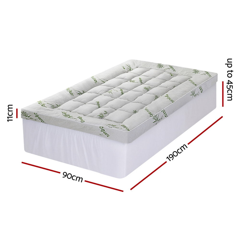 Giselle Mattress Topper 11cm Pillowtop toppers Bamboo Single-1