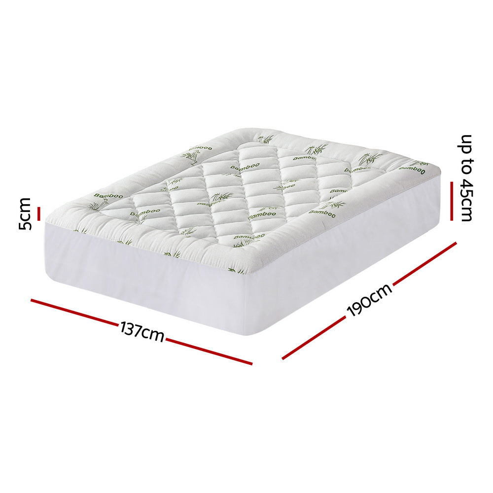 Giselle Mattress Topper 5cm Pillowtop toppers Bamboo Double-1