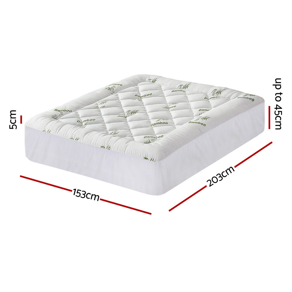 Giselle Mattress Topper 5cm Pillowtop toppers Bamboo Queen-1