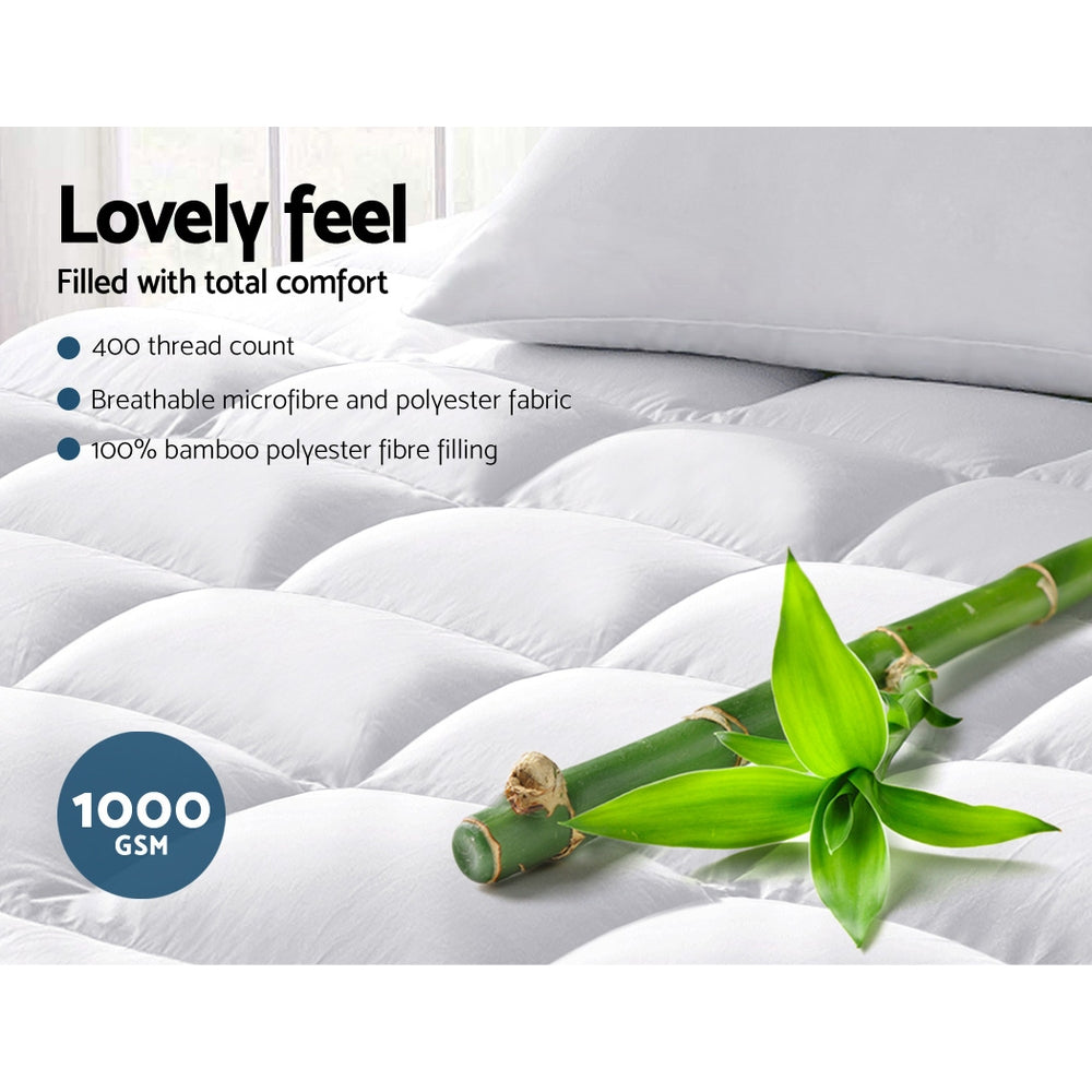 Giselle Bedding Mattress Topper Pillowtop Bamboo Double-2