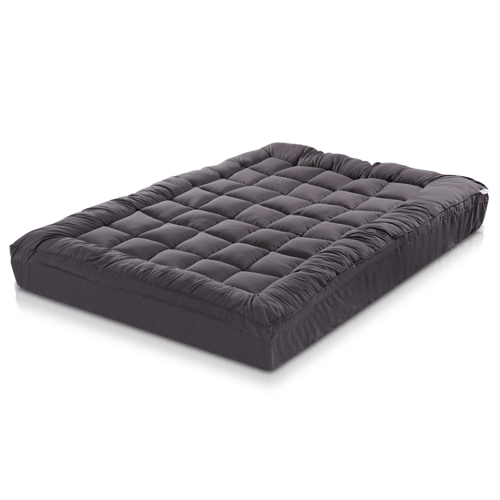 Giselle Bedding Mattress Topper Pillowtop Bamboo Charcoal Queen-0