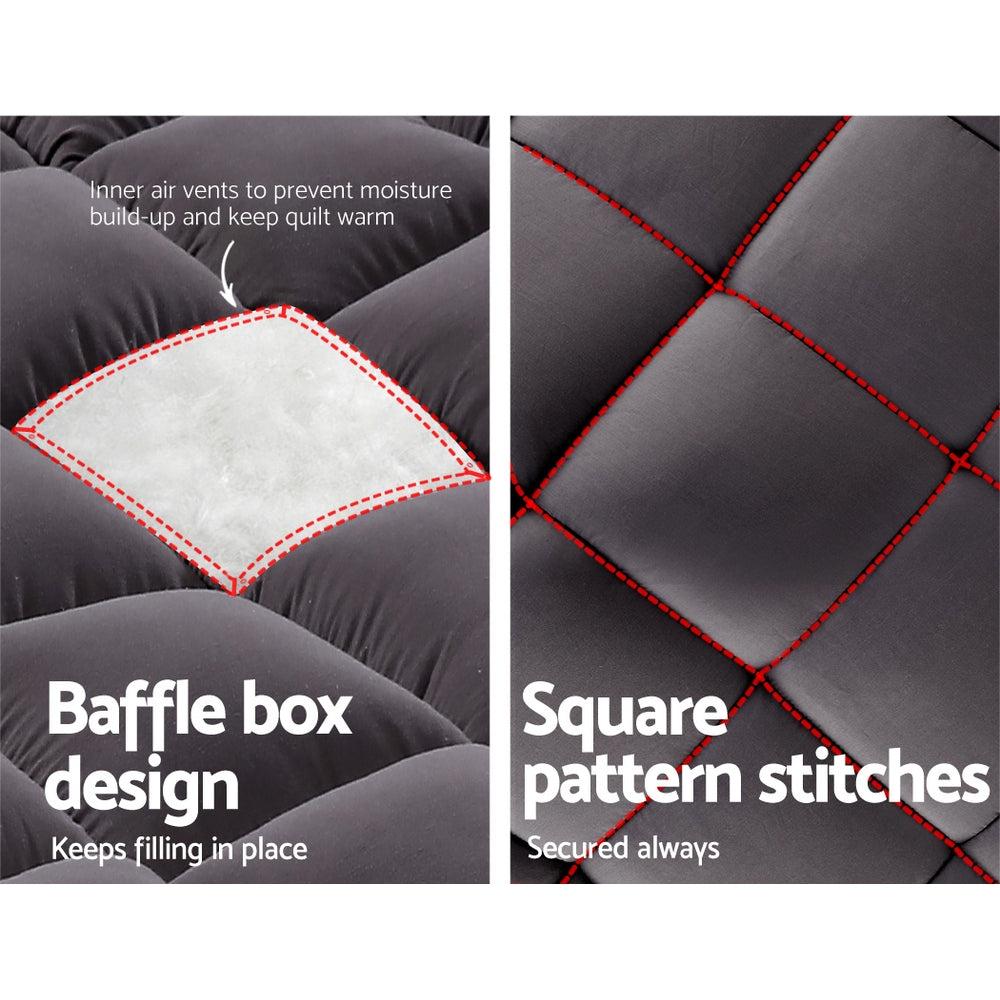 Giselle Bedding Mattress Topper Pillowtop Bamboo Charcoal Single-5