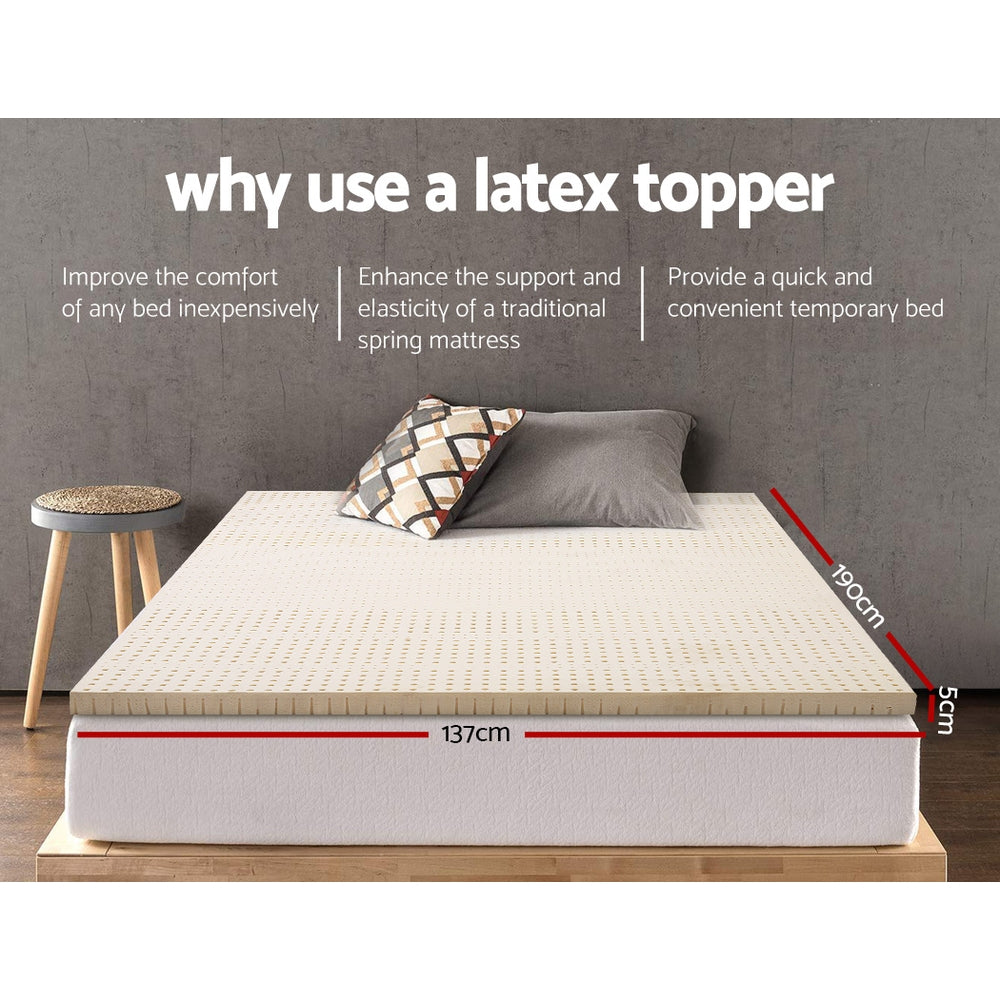 Giselle Bedding Latex Mattress Topper 5cm Double-1