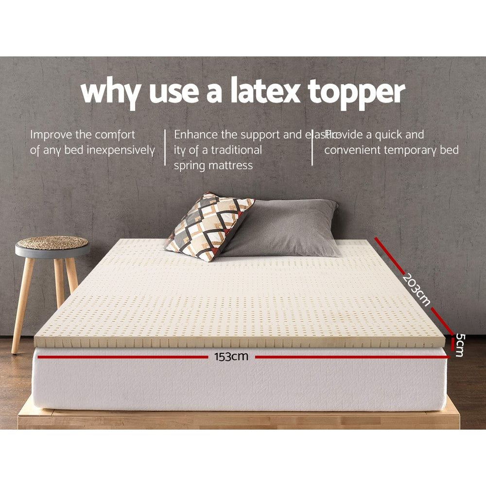 Giselle Bedding Latex Mattress Topper 5cm Queen-1