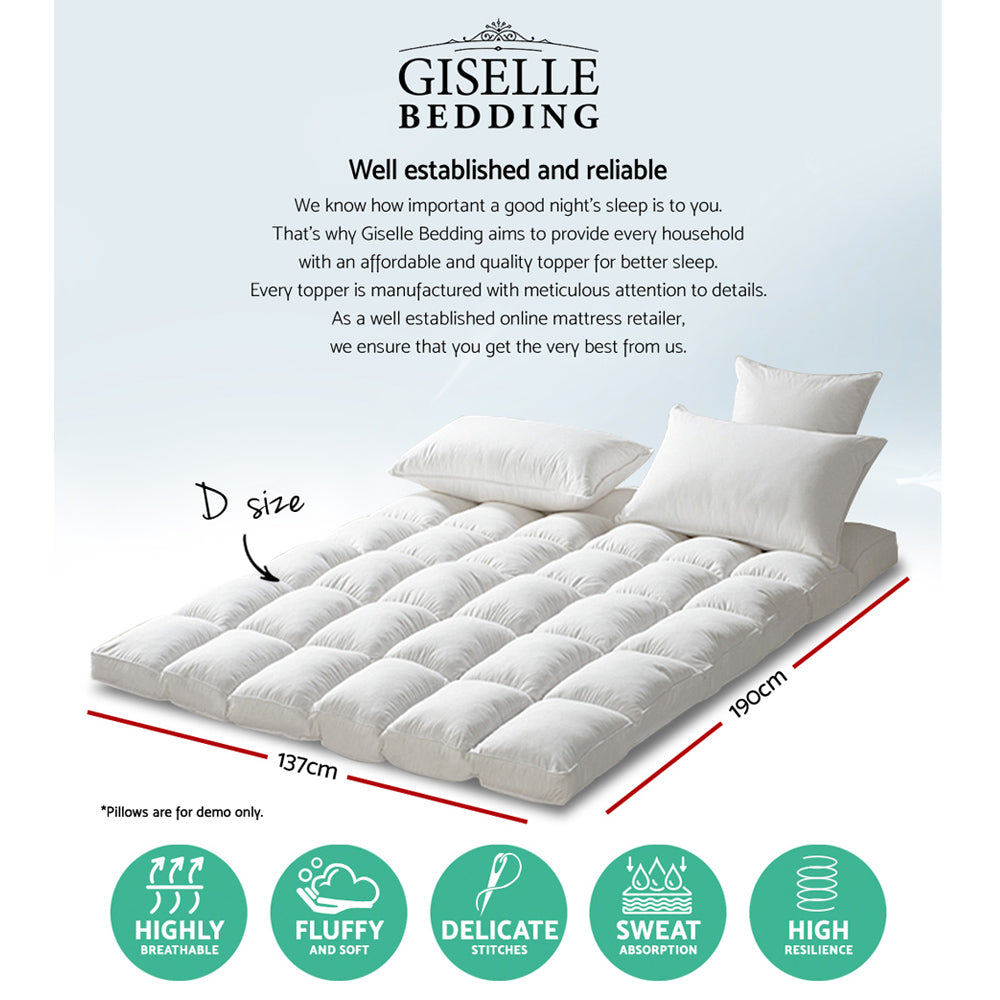 Giselle Bedding Mattress Topper Pillowtop Protector Pad Double-1