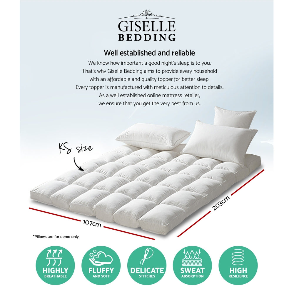 Giselle Bedding Mattress Topper Pillowtop Protector Pad King Single-1