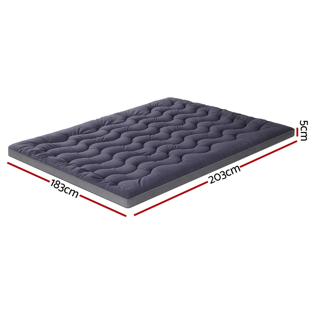 Giselle 5cm Mattress Topper Pillowtop toppers Bamboo Charcoal King-1