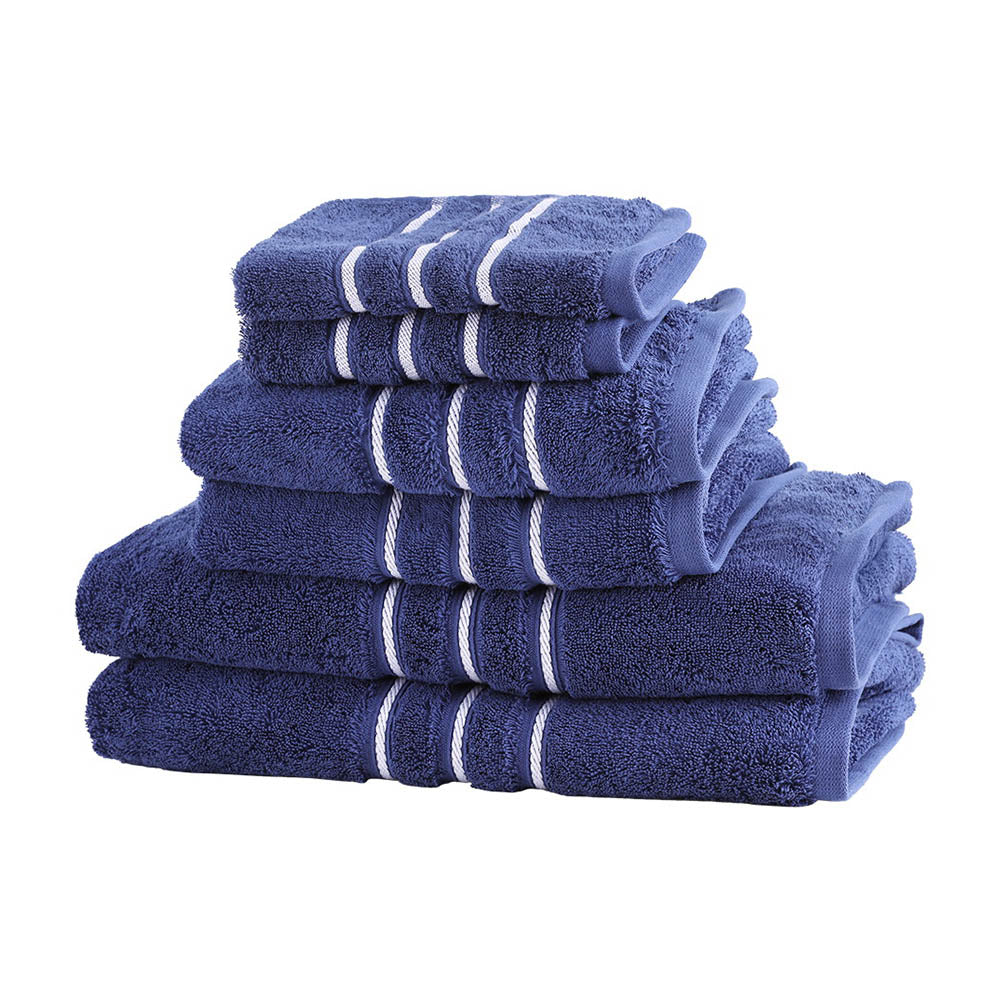 6 Pack Bath Towels Set Cotton Towel Navy-2