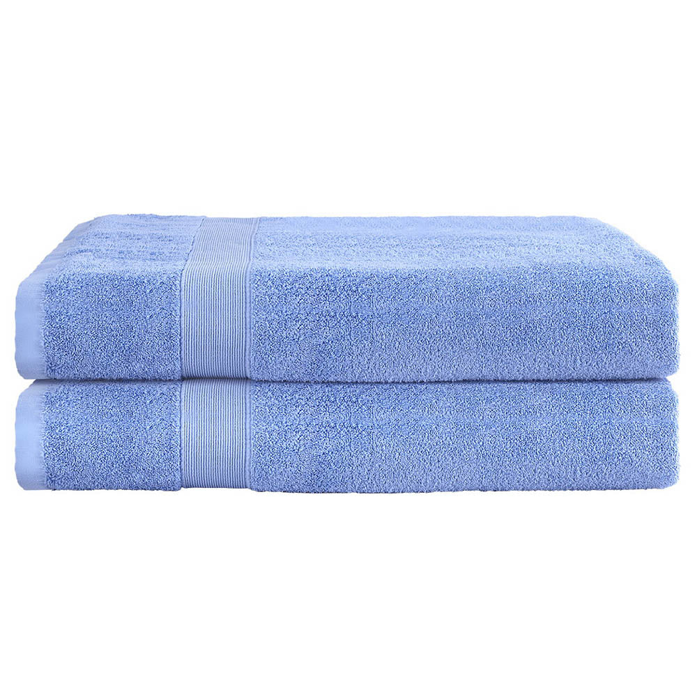 2 Pack Bath Sheets Set Cotton Extra Large Towel Blue-0