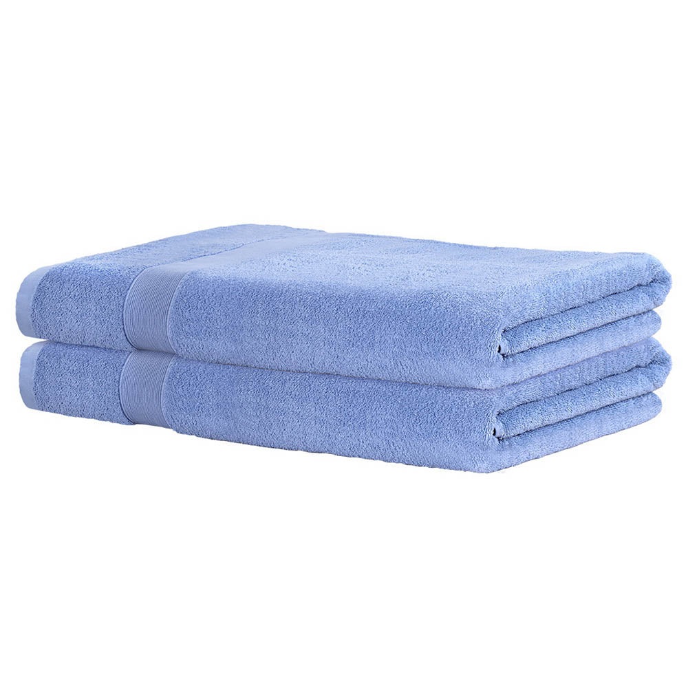 2 Pack Bath Sheets Set Cotton Extra Large Towel Blue-2