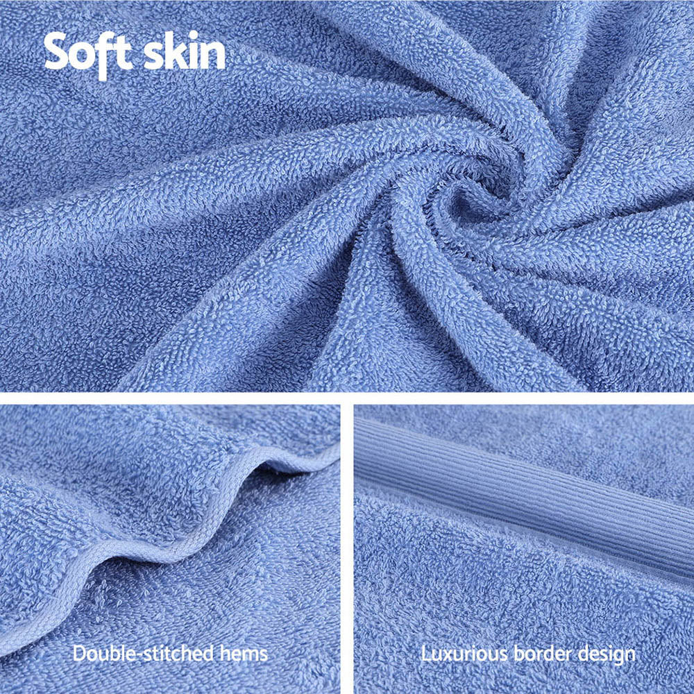 2 Pack Bath Sheets Set Cotton Extra Large Towel Blue-5