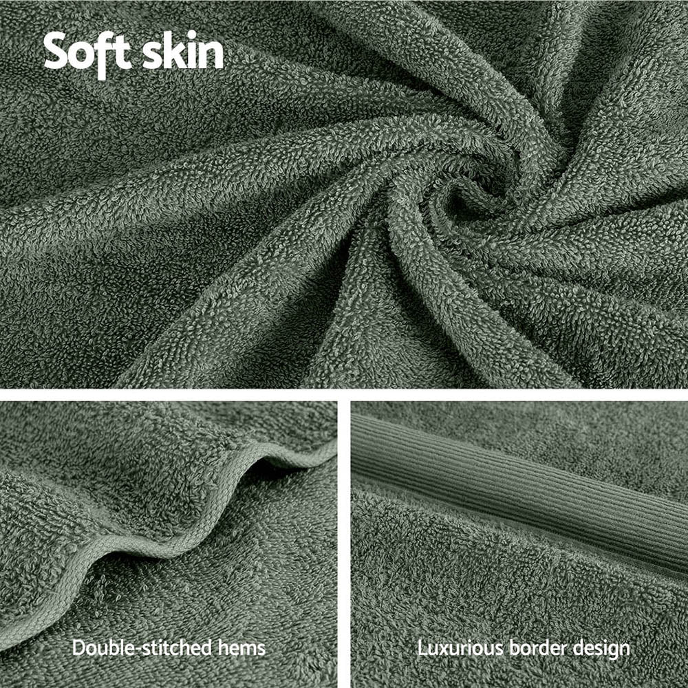 2 Pack Bath Sheets Set Cotton Extra Large Towel Green-5