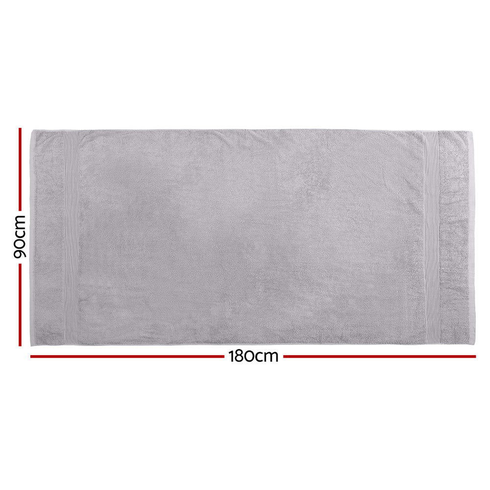 2 Pack Bath Sheets Set Cotton Extra Large Towel Grey-1