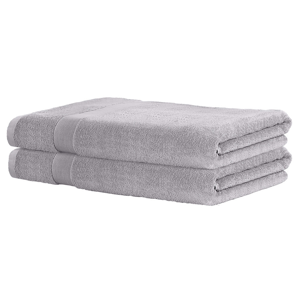 2 Pack Bath Sheets Set Cotton Extra Large Towel Grey-2