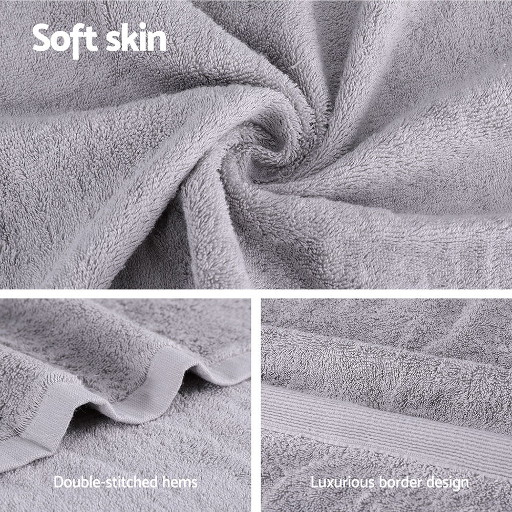 2 Pack Bath Sheets Set Cotton Extra Large Towel Grey-5