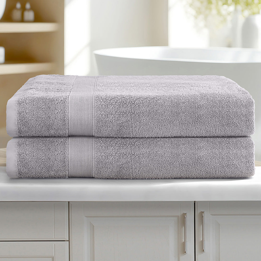 2 Pack Bath Sheets Set Cotton Extra Large Towel Grey-6