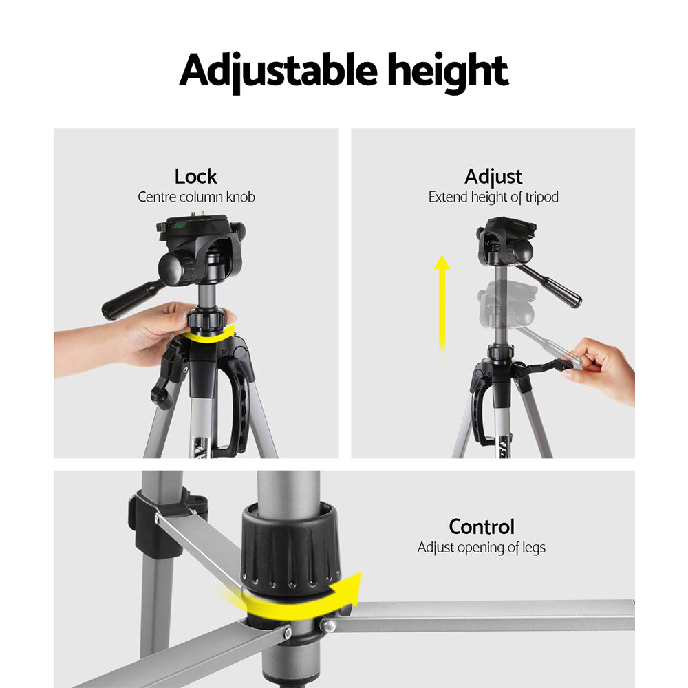 Weifeng Professional Camera Tripod Stand Mount DSLR Travel Adjustable 55-145cm-4