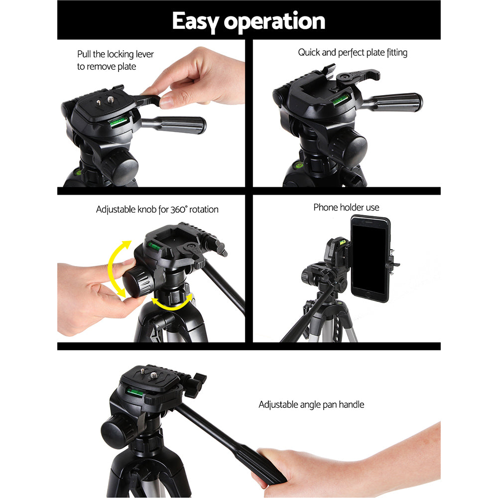 Weifeng Professional Camera Tripod Stand Mount DSLR Travel Adjustable 55-145cm-5