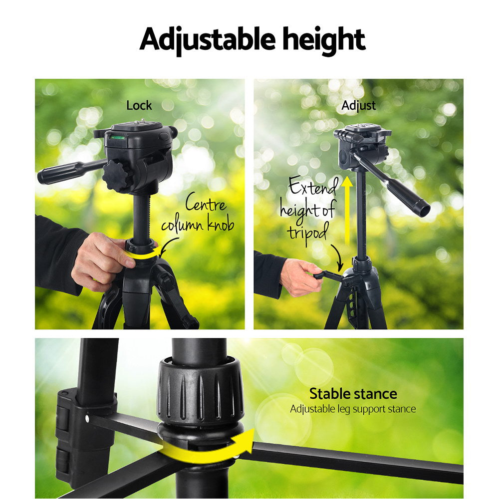 Weifeng Professional Camera Tripod Stand Mount DSLR Travel Adjustable 62-160cm Black-5