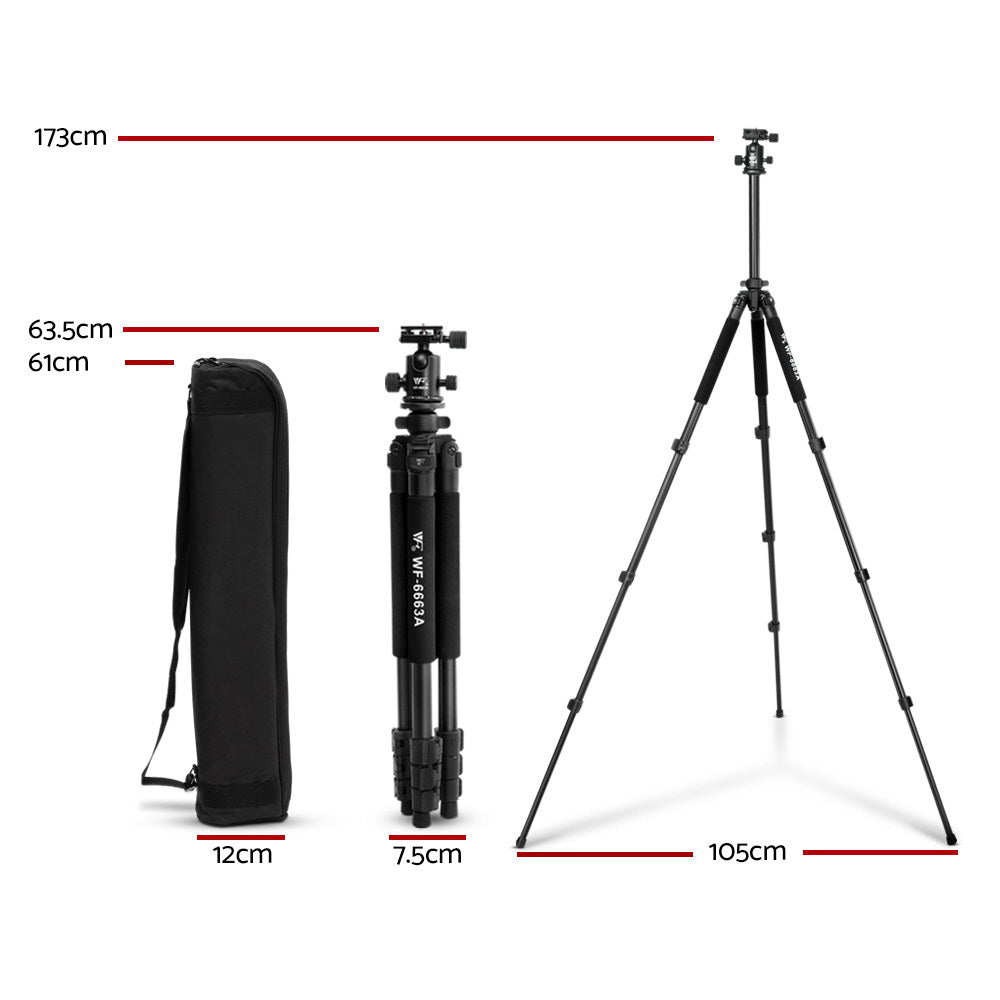 Weifeng Professional Camera Tripod Stand Mount DSLR Travel Adjustable 64-173cm-1