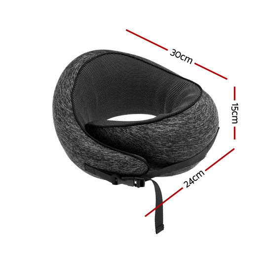 Wanderlite Travel Pillows for Airplanes Ergonomic Memory Foam Neck Pillow, Breathable & Washable Cover, Travel Bag Included, Airplane Pillow for Airplane, Car, Office and Home, Dark Grey-1