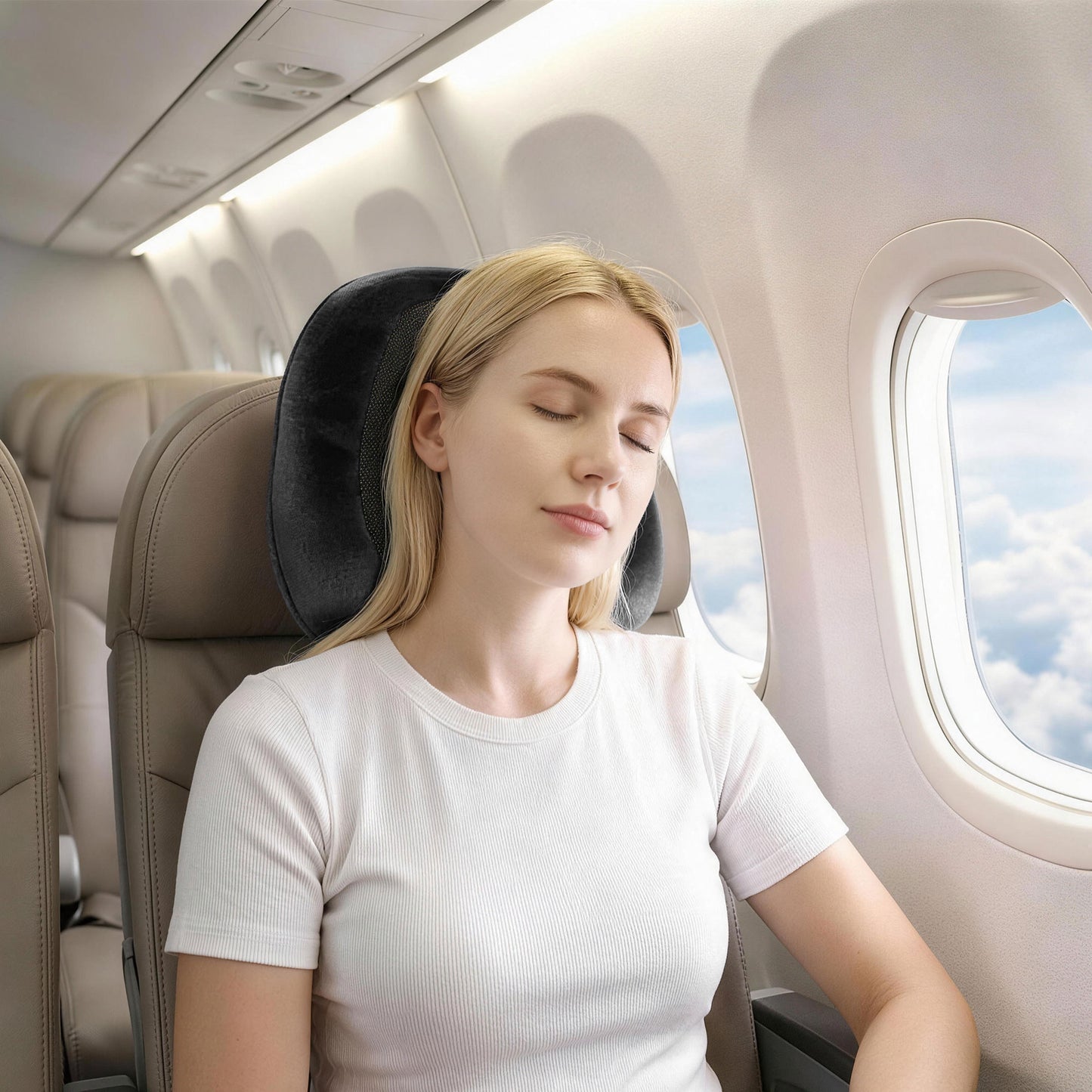 Wanderlite Travel Pillow for Airplanes Memory Foam Neck Pillows for Traveling, Soft & Washable Cover with Storage Bag, Portable Plane Accessories for Airplanes Offices Cars, Grey-6