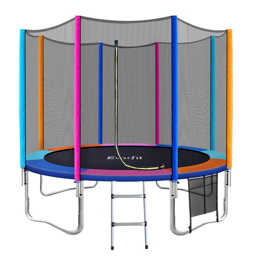 Everfit 10FT Trampoline for Kids w/ Ladder Enclosure Safety Net Pad Gift Round-0