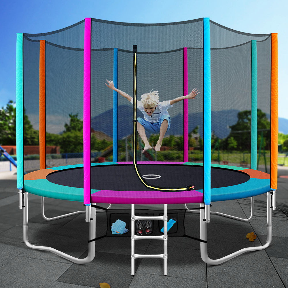 Everfit 12FT Trampoline for Kids w/ Ladder Enclosure Safety Net Pad Gift Round-6