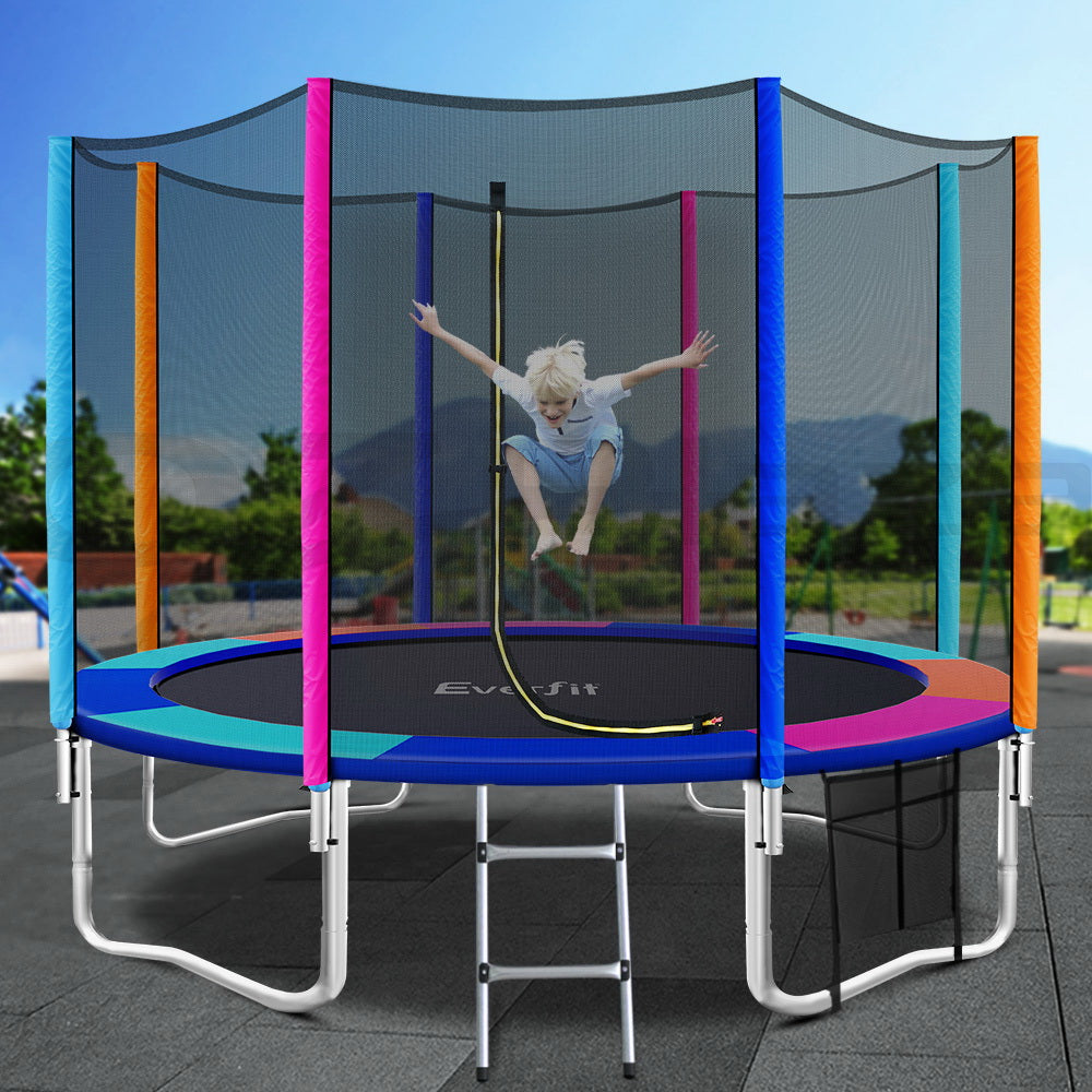 Everfit 12FT Trampoline for Kids w/ Ladder Enclosure Safety Net Pad Gift Round-7