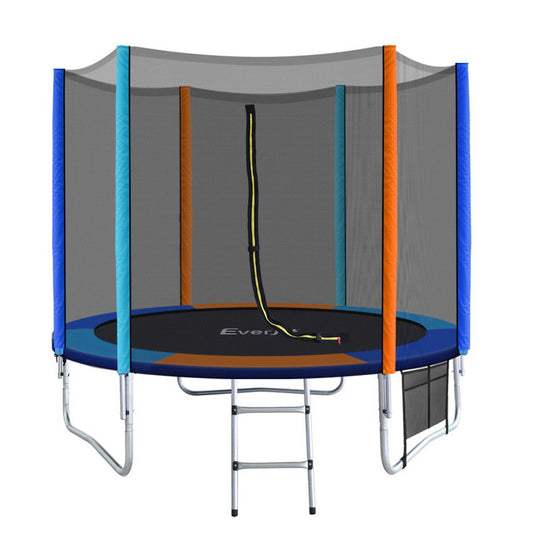 Everfit 8FT Trampoline for Kids w/ Ladder Enclosure Safety Net Pad Gift Round-0