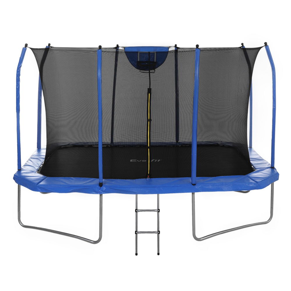 Everfit 12FT Trampoline Kids Rectangle Rebounder with Basketball Set Safety Net-2