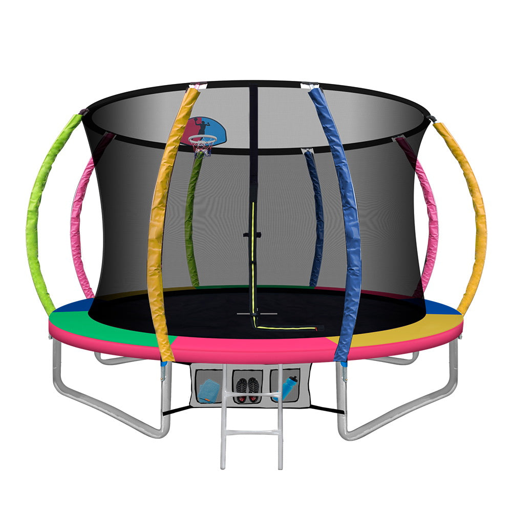 Everfit 10FT Trampoline for Kids w/ Ladder Enclosure Safety Net Rebounder Colors-0