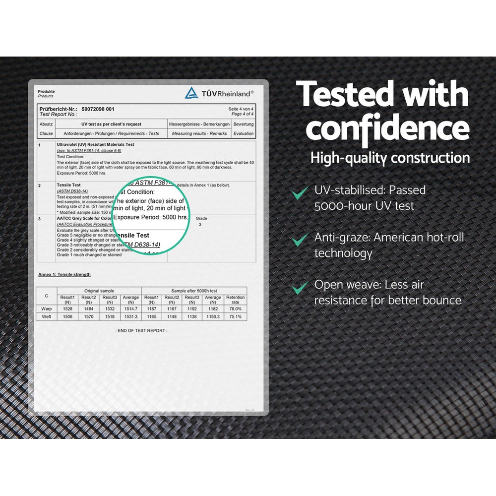 Everfit 10FT Trampoline for Kids w/ Ladder Enclosure Safety Net Rebounder Orange-2