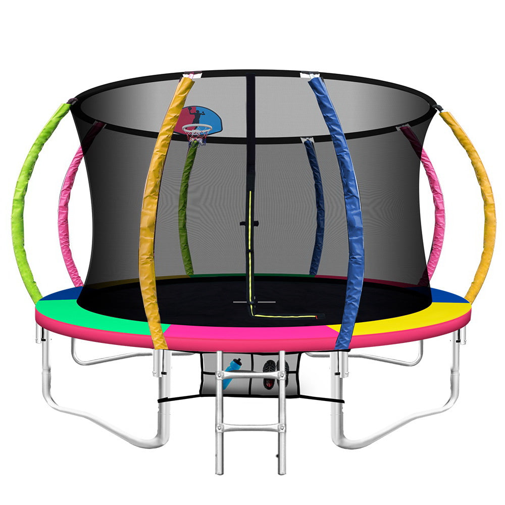 Everfit 12FT Trampoline for Kids w/ Ladder Enclosure Safety Net Rebounder Colors-0