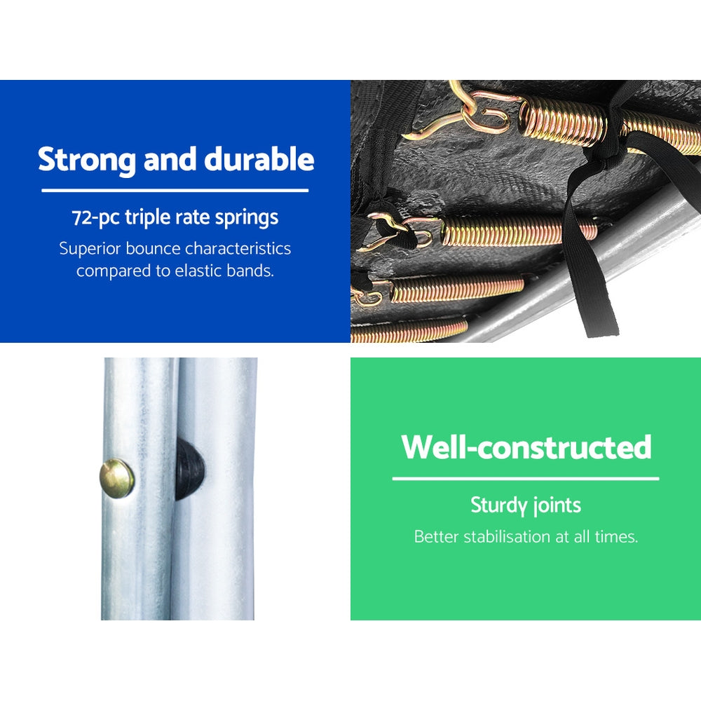 Everfit 12FT Trampoline for Kids w/ Ladder Trampoline Enclosure Safety Net Rebounder Orange-4