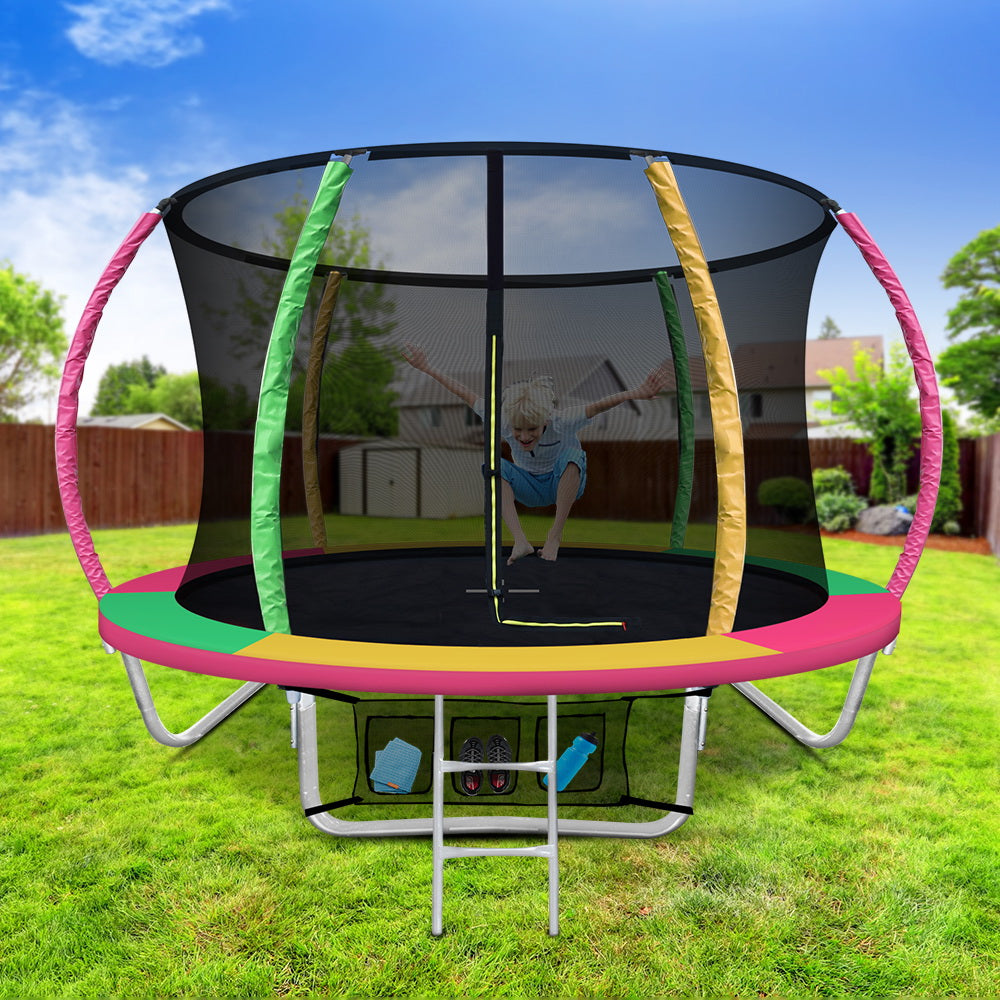 Everfit 8FT Trampoline for Kids w/ Ladder Enclosure Safety Net Rebounder Colors-0