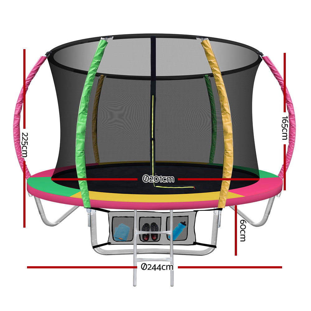 Everfit 8FT Trampoline for Kids w/ Ladder Enclosure Safety Net Rebounder Colors-1