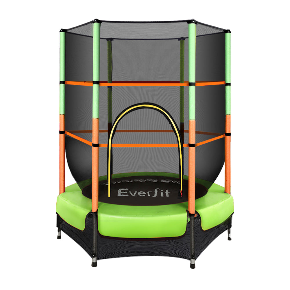 Everfit 4.5FT Trampoline for Kids w/ Enclosure Safety Net Rebounder Gift Green-0