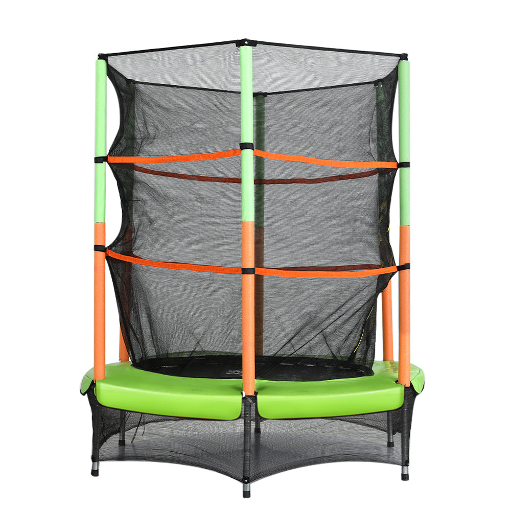 Everfit 4.5FT Trampoline for Kids w/ Enclosure Safety Net Rebounder Gift Green-2